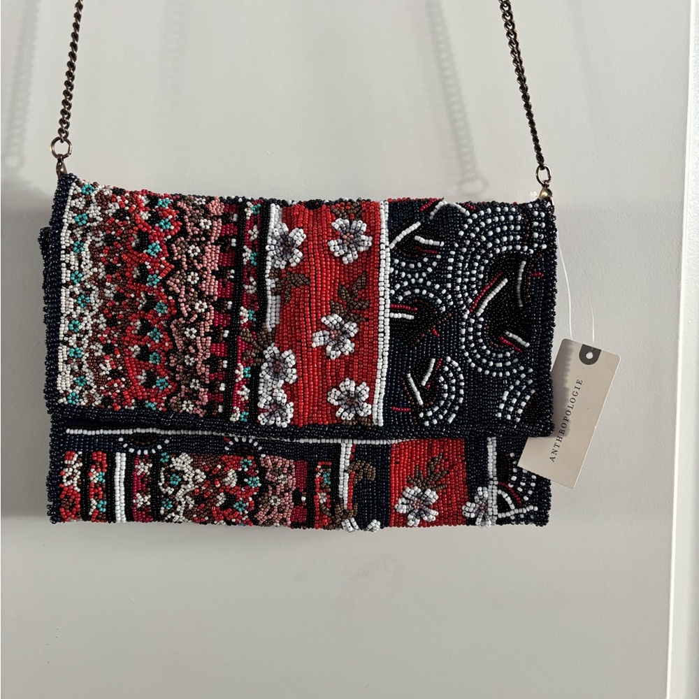 Anthropologie Cross Body Beaded Clutch